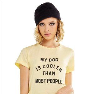 Wildfox My Dog Is Cooler Graphic T-Shirt Yellow S
